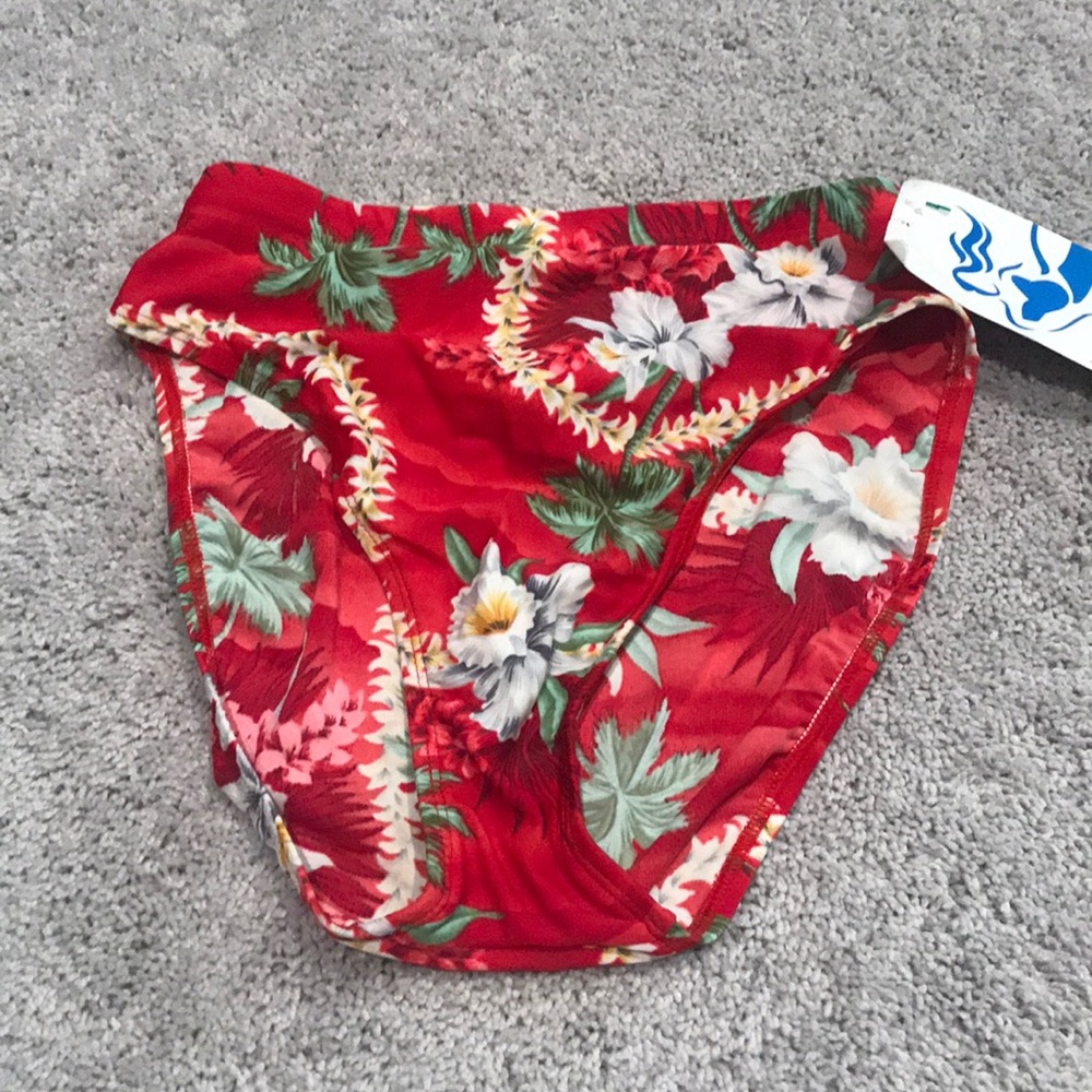 High waisted Hawaiian print bottoms